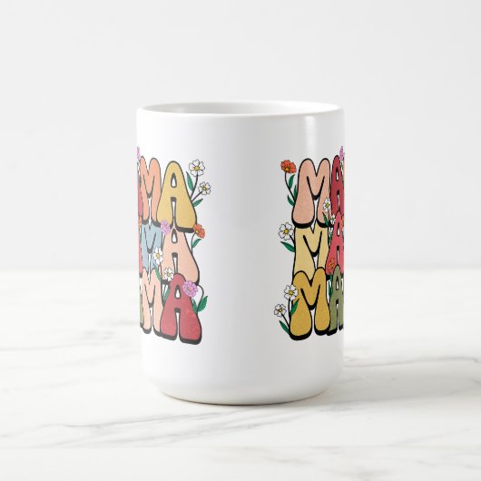 Mug Maman's Day Mama Retro Texte (Centre)