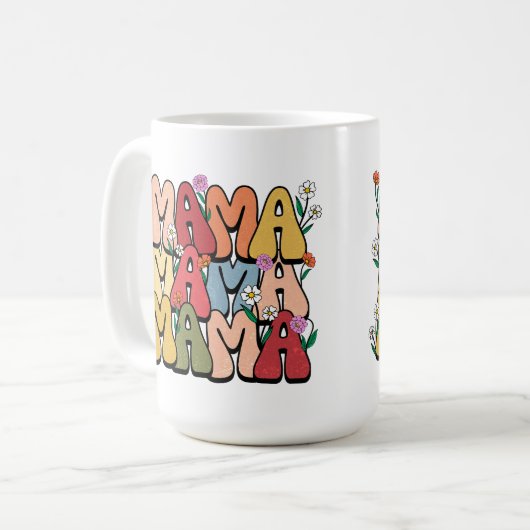 Mug Maman's Day Mama Retro Texte (Devant gauche)