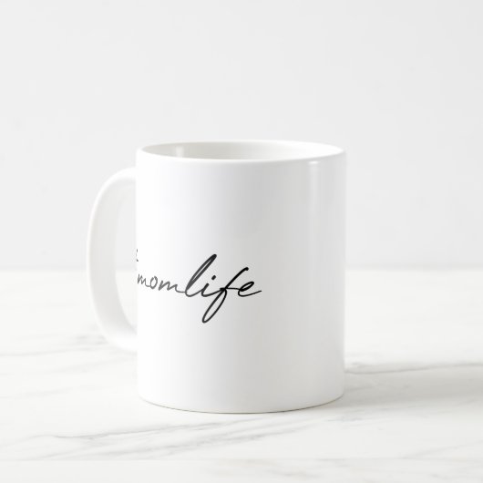 Mug #MamanVie | Mère Conception moderne Script Fête de (Devant gauche)