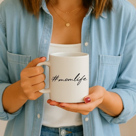Mug #MamanVie | Mère Conception moderne Script Fête de