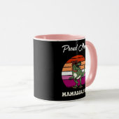 Mug Mamasaurus Dinosaur drôle sur le coucher du soleil (Devant droit)