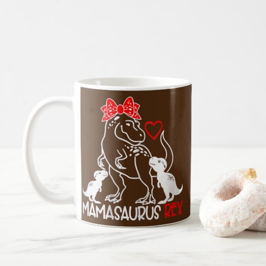 Mug Mamasaurus T Rex Dinosaur Fantastique Mama (Avec donut)