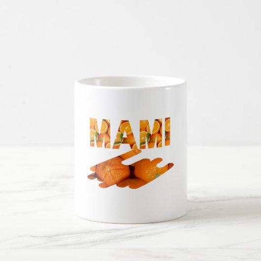 Mug MAMI Orange Typography Art (Centre)