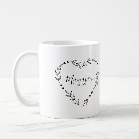 Mug Mamie Année Établi. (Gauche)