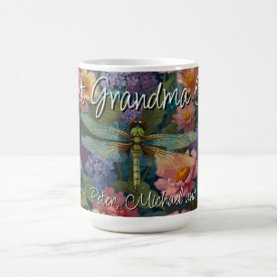 Mug Mamie bohème chic vintage fleur pastel libellule