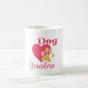 Mug Mamie Chien Mignon Cœur Rose Empreinte de Patte Gr
