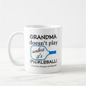 Mug Mamie de pickleball moderne drôle - Typographie pe (Gauche)