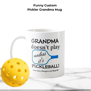 Mug Mamie de pickleball moderne drôle - Typographie pe