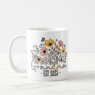 Mug Mamie Est 2025 Floral Nouveau Mamie 2025