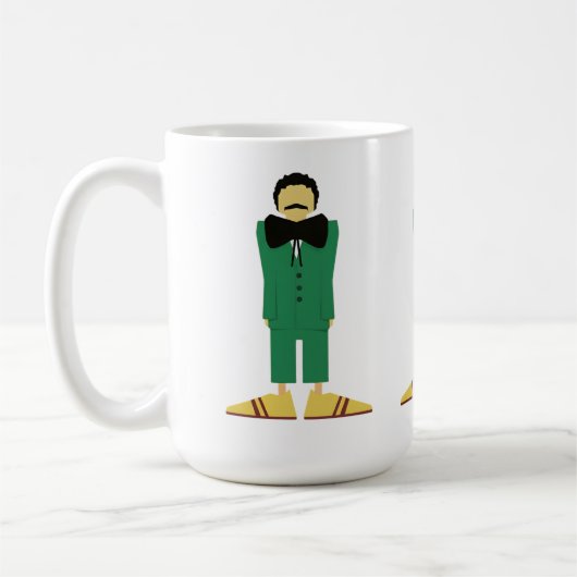 Mug  Man in Green Suit Art Retro Abstract (Gauche)