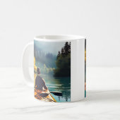 Mug Man Kayak sur un lac entouré d'arbres (Devant gauche)