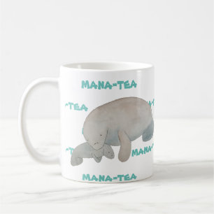Mug Mana-tea drôle Pun Manatee