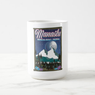 Mug Manaslu Himalayas Nepal carte de voyage affiche