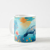 Mug Manat sous-marin et art Imaginaire floral (Devant gauche)