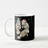 Mug Manatee Christmas Manatee Santa Reindeer Lights Wo (Gauche)