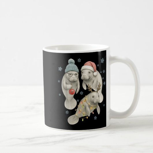 Mug Manatee Christmas Manatee Santa Reindeer Lights Wo (Droite)