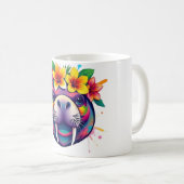 Mug Manatee Dream : Tropical Flower Crown Tee (Devant droit)