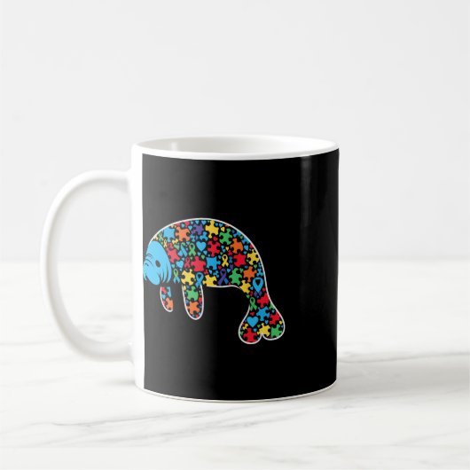 Mug Manatee Puzzle Sensibilisation sur l'autisme Autis (Gauche)