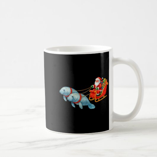 Mug Manatee Santa Christmas Sleigh - Funny Manatee Xma (Droite)