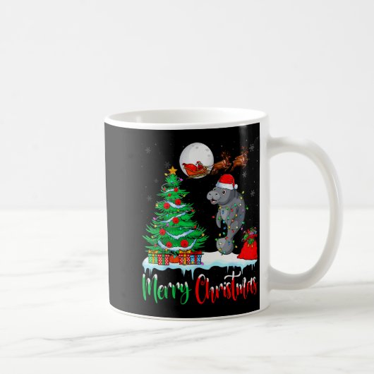 Mug Manatee Santa Hat Xmas Tree Merry Christmas Manate (Droite)