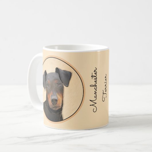 Mug Manchester Terrier Peinture Art animal original (Devant gauche)