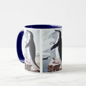 Mug Manchot à gorget, Oiseaux vintage d'Antarctique (Devant gauche)