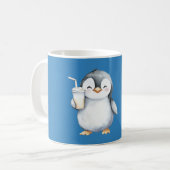 Mug Manchot Blue Be Happy (Devant gauche)
