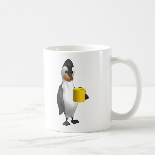 Mug manchot buvant du café (Droite)