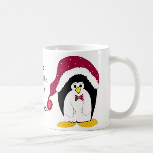 Mug Manchot cool dans un chapeau rouge (Droite)