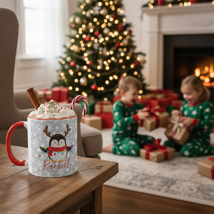 Mug Manchot de Noël personnalisé 