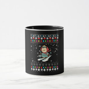 Mug Manchot de Noël qui skie