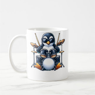 Mug Manchot jouant de la batterie Musicien groupe de r