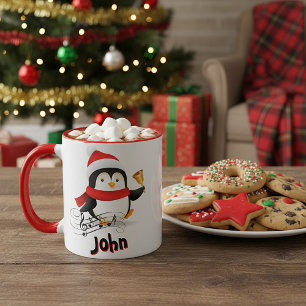 Mug Manchot joyeux Noël personnalisé