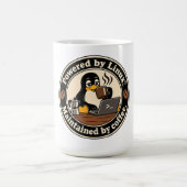 Mug Manchot Linux Tux et café (Centre)