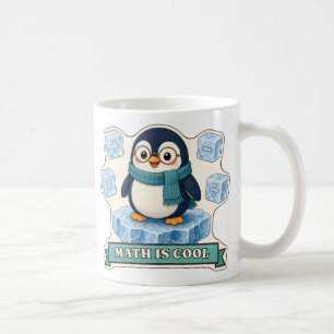 Mug Manchot Math Est Cool avec des cubes de symbole ma