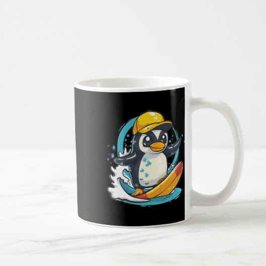 Mug Manchot mignon faisant du surf (Droite)