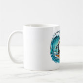 Mug Manchot surfeur et requin high five (Gauche)