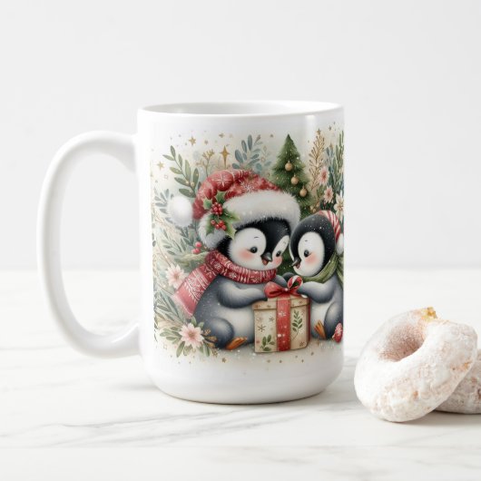 Mug Manchots de Noël 5 (Avec donut)