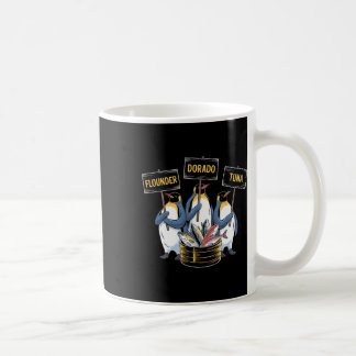 Mug Manchots drôles vendant du poisson flétan dorado t