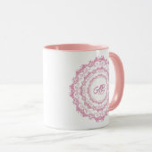 Mug Mandala à fleurs ethniques. Couronne florale (Devant droit)