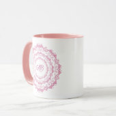 Mug Mandala à fleurs ethniques. Couronne florale (Devant gauche)