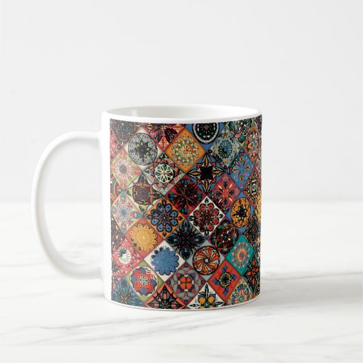 Mug Mandala à fleurs ethniques sans couture motif. M c (Gauche)