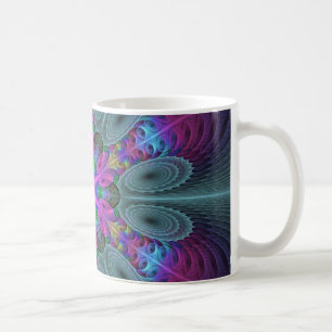 Mug Mandala à partir du centre Art fractal coloré avec