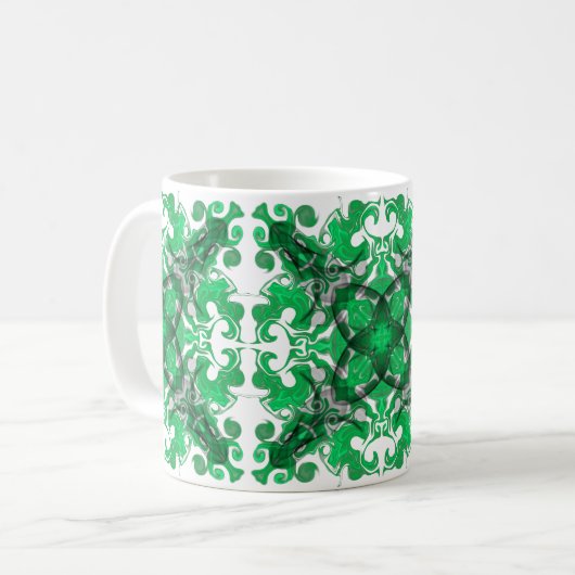Mug mandala Abstrait, tourbillon de papillon psychédél (Devant gauche)