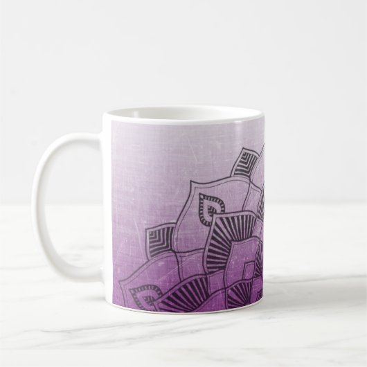 Mug Mandala Abstrait Zen Violet (Gauche)