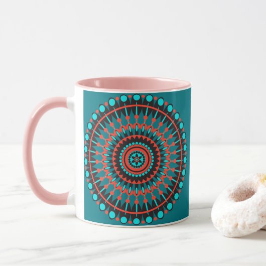Mug Mandala amérindienne (Avec donut)