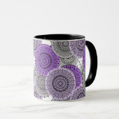Mug mandala arabe motif rose violet à l'orientale (Devant droit)