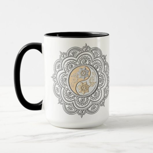 Mug Mandala argent et or (Gauche)
