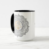 Mug Mandala argent et or (Devant gauche)