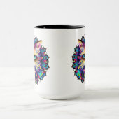 Mug Mandala avec portrait de chat mignon et duveteux (Centre)